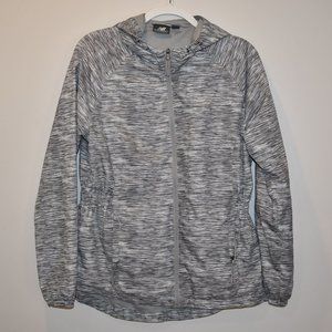 New Balance  Women's Windbreaker Jacket Hoodie Gray White Size Large